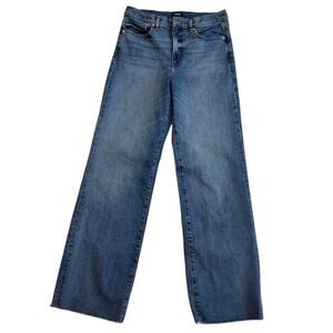 Express 10 R wide leg high rise raw hem stretch jean J2 2721